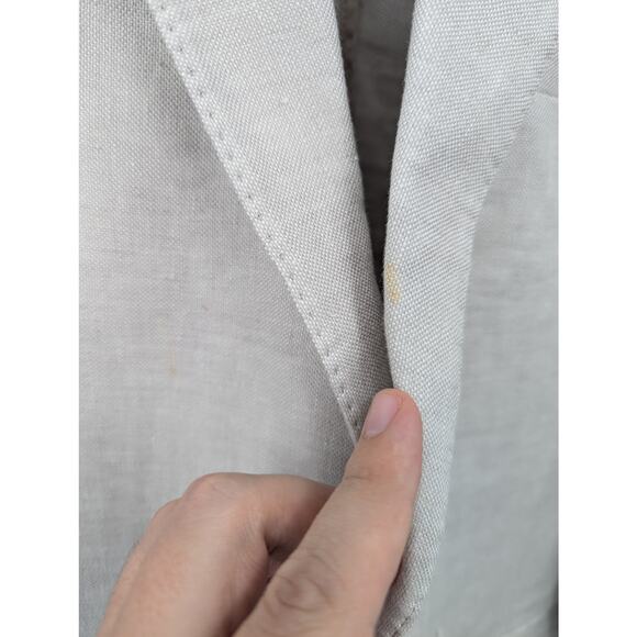 100% Linen Beige Vineyard Vines Men's Blazer Size 44L Made in Portugal - Picture 5 of 8